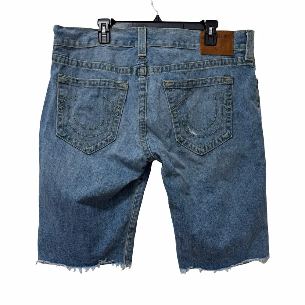 True Religion Ricky Big T Shorts Mens 38 Light Wash Denim Relaxed Y2K Skater
